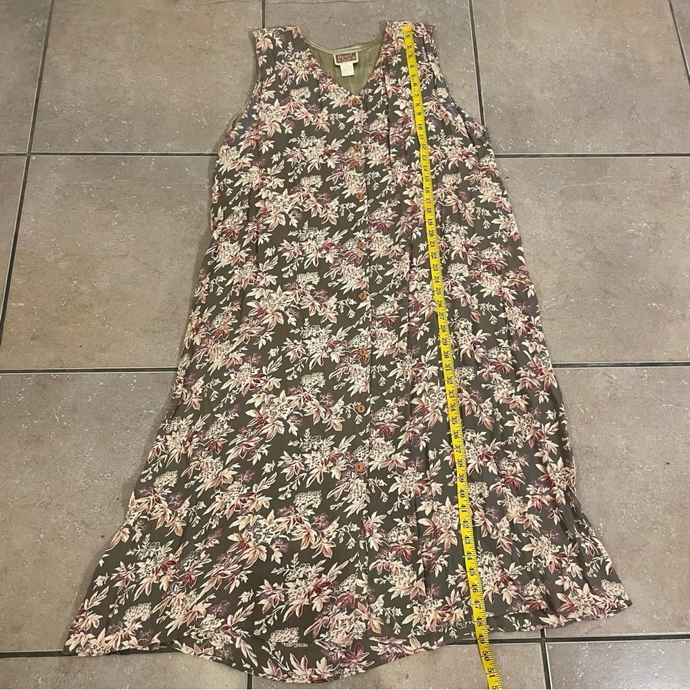 Vintage April Cornell Brown Floral Maxi Dress ONE SIZE Dark Goth Cottagecore - Picture 6 of 6